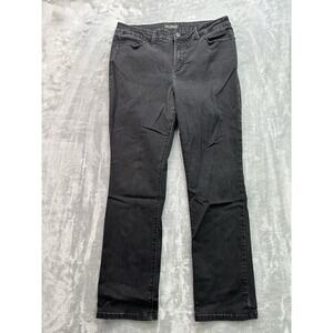 Lee Jeans Womens Plus Sz 16 Medium Black Straight Leg Mid Rise Stretch Denim